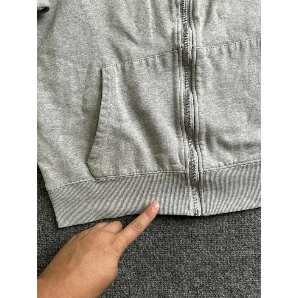 Mens True Religion Buddha Zip Hoodie Gray Logo Graphic Sweatshirt Size L